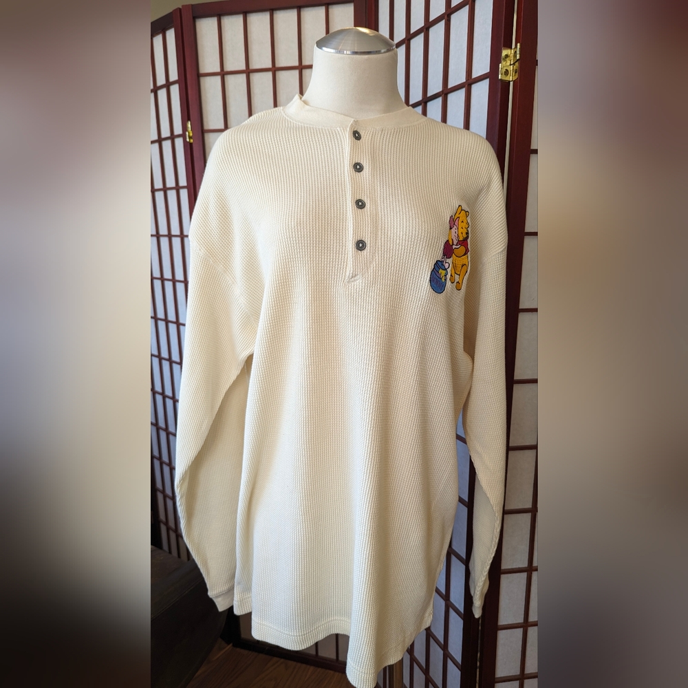 DISNEY Winnie the Pooh Henley Shirt, Adult Large, NWT